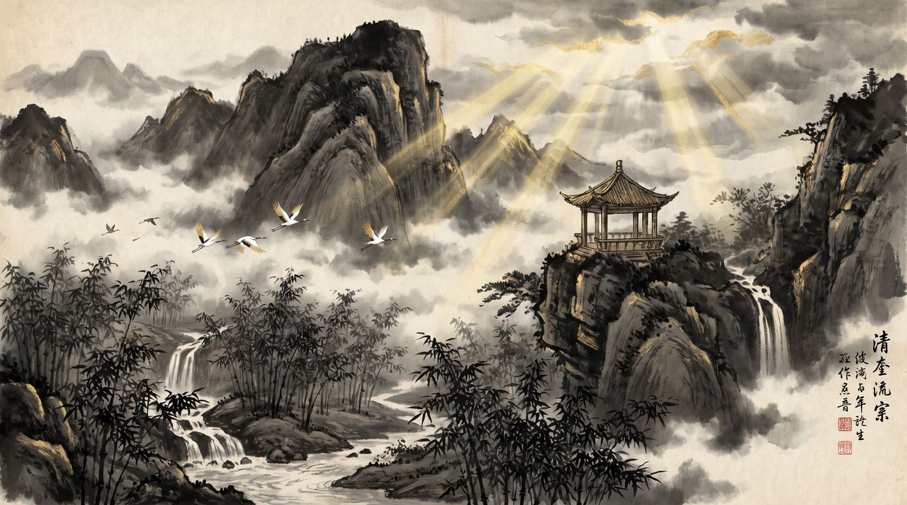 51吃瓜美学影像 水墨山水意境大图